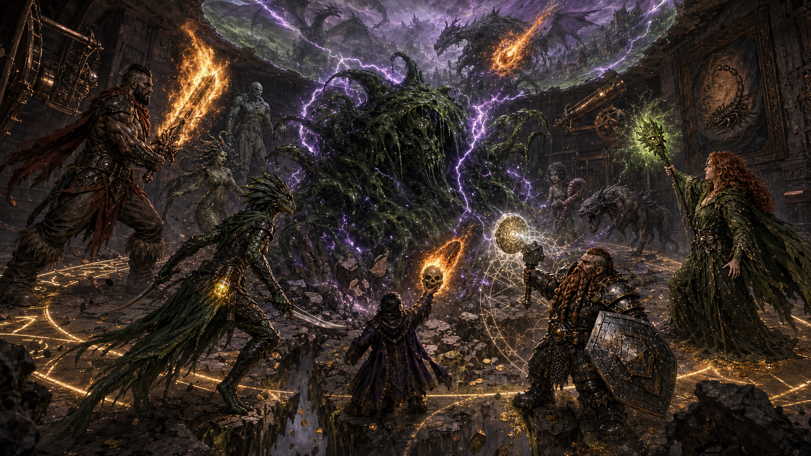The party battles the Noxia Beast avatar