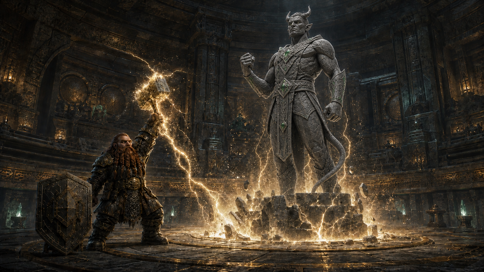 Invar creates the forbidden statue of Wrath