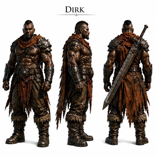 Dirk character reference sheet